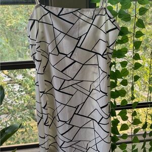 Geometric Black and White Dress